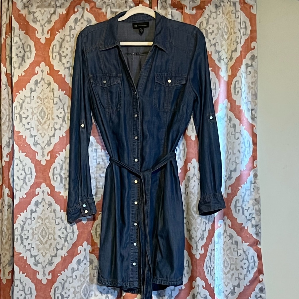 INC denim long sleeve dress